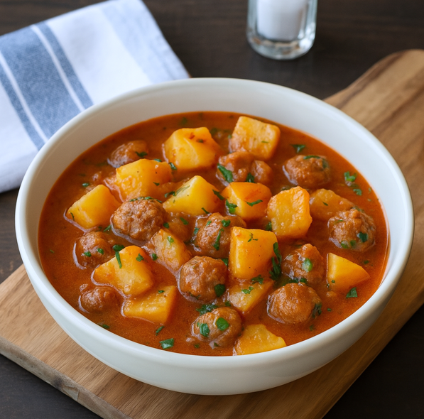Une photo de boulettes de viande juteuses (sulu köfte)