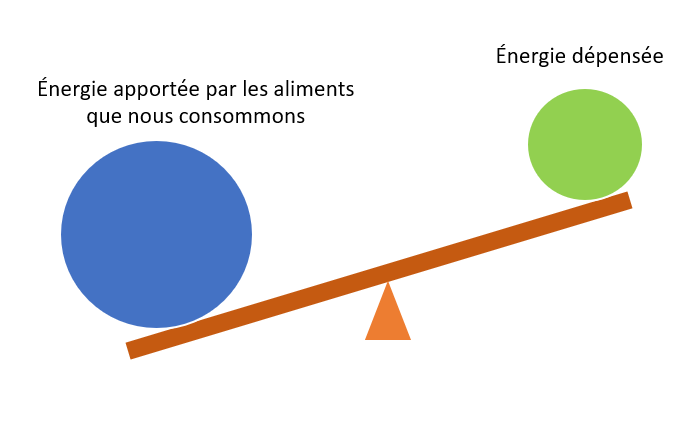 Schéma illustrant un bilan énergétique positif